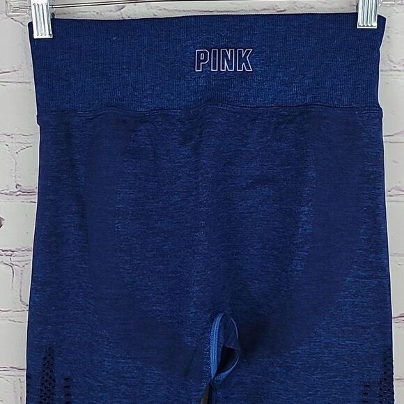 PINK Victoria's Secret Heathered Blue/Black Active/Workout Leggings. Size Medium - Picture 1 of 10